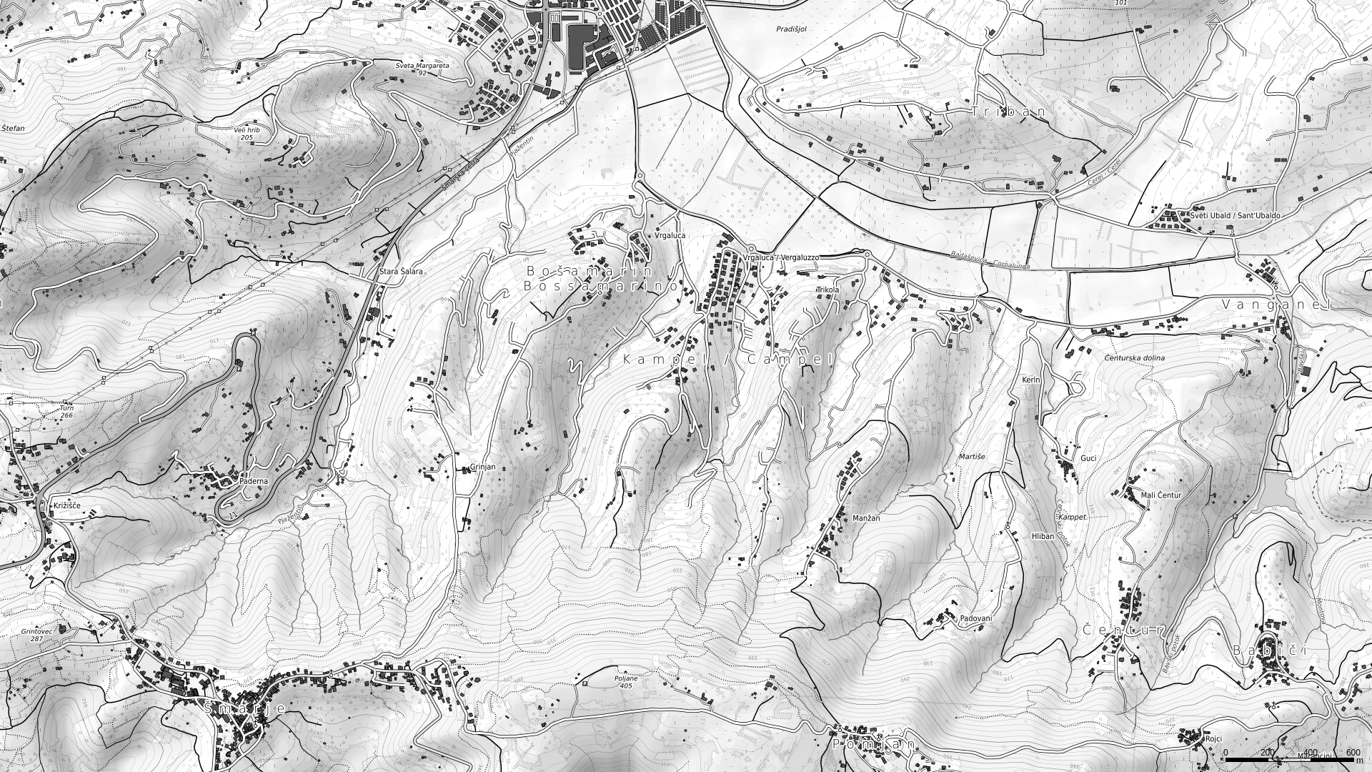 Pomjan grayscale map