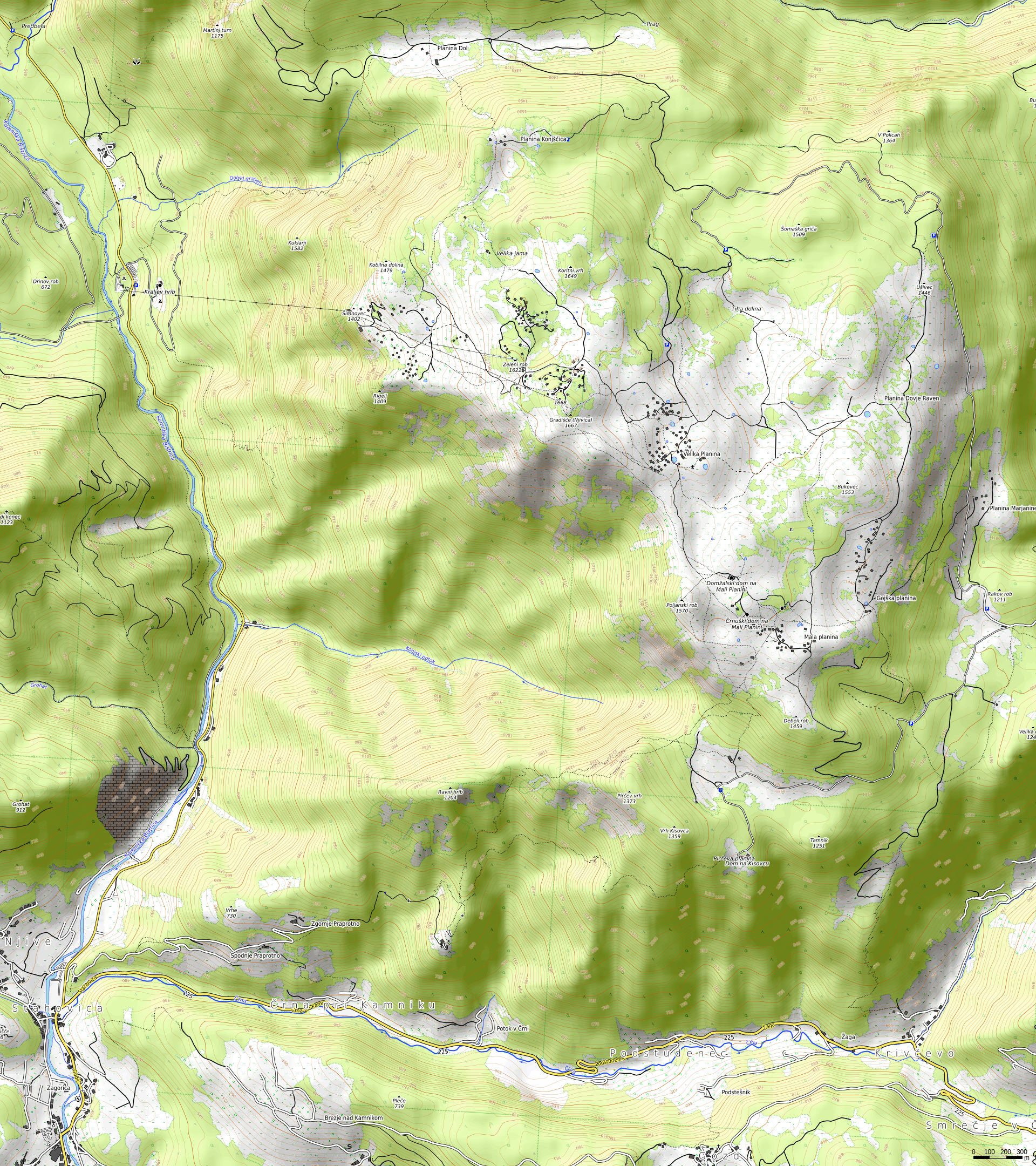 Velika Planina color map