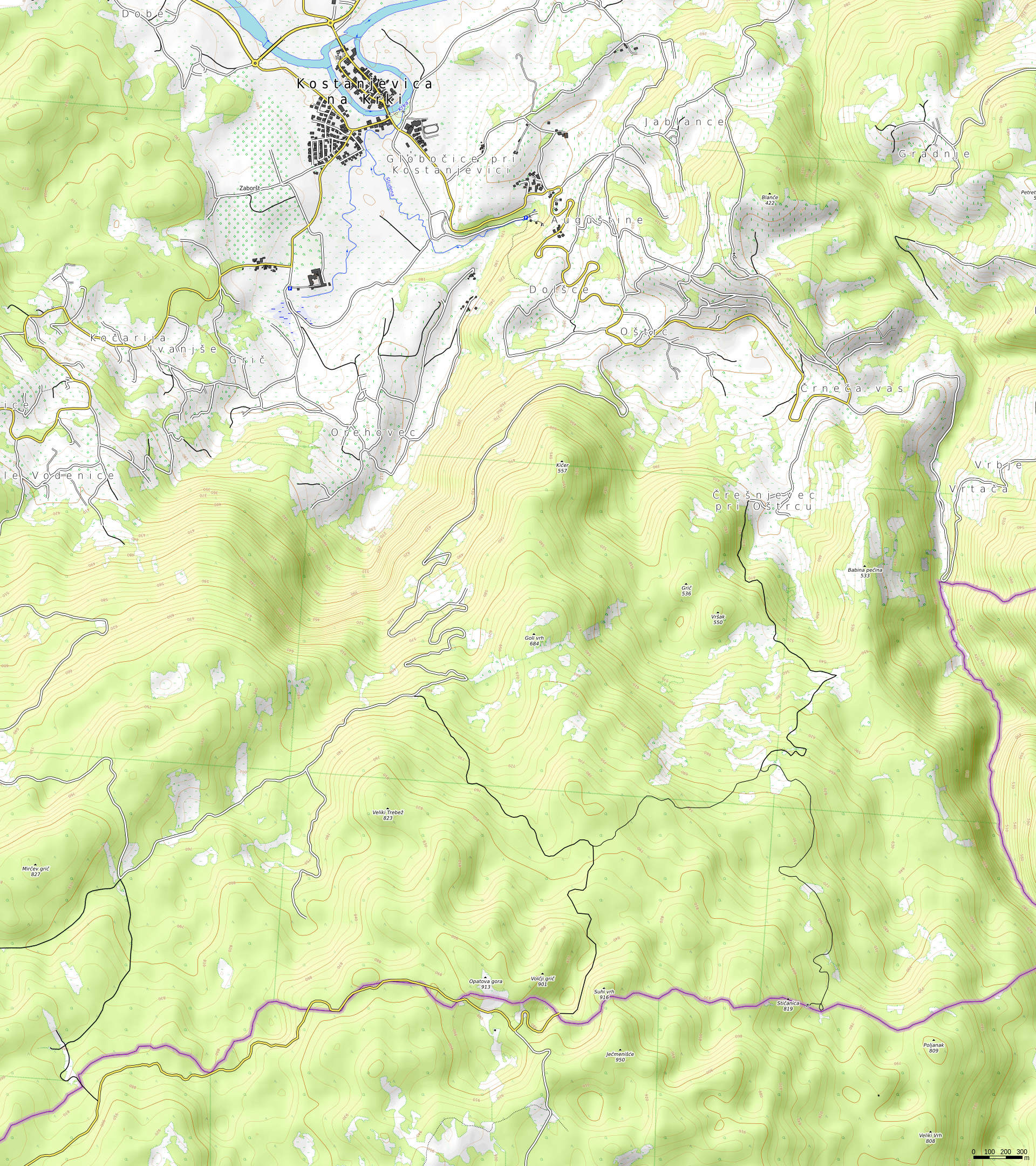 Kostanjevica na Krki color map