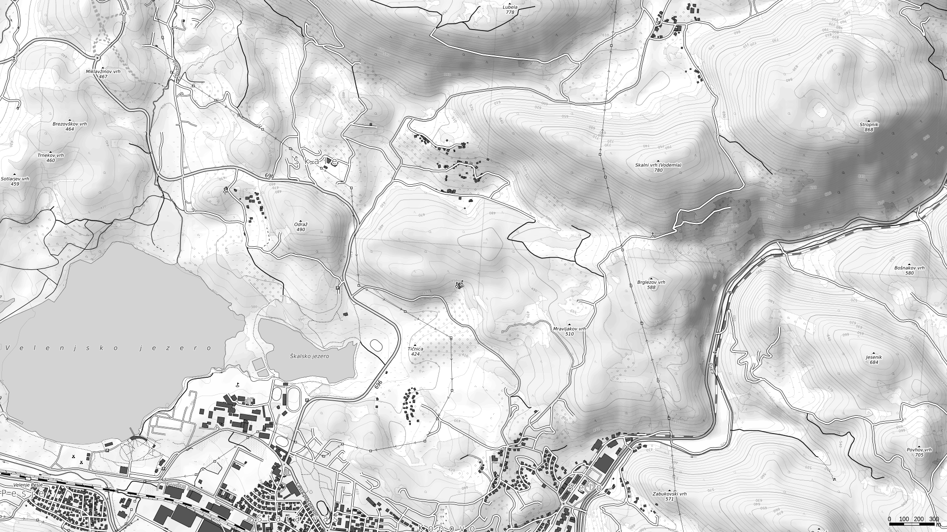 Velenje grayscale map