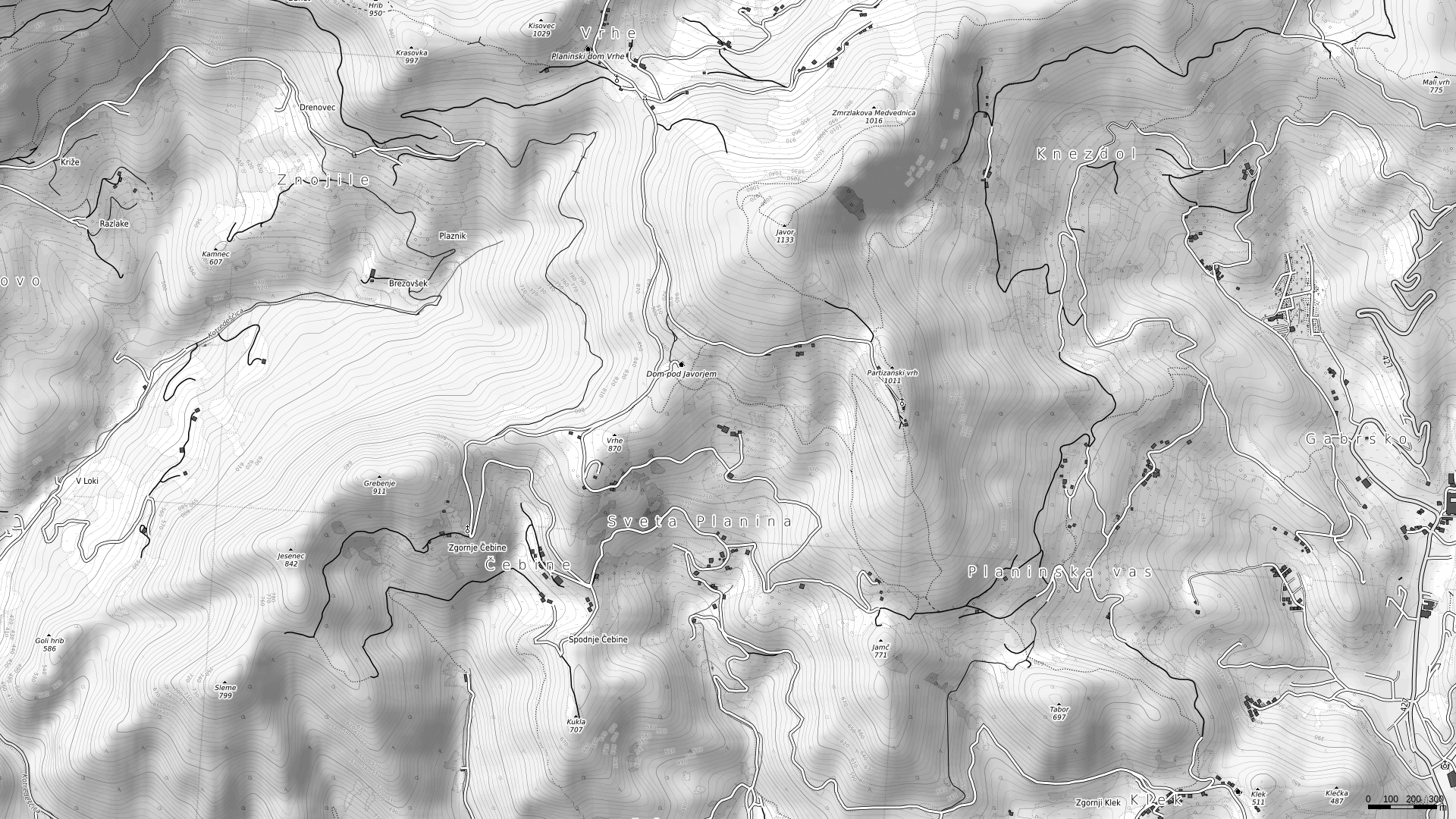 Trbovlje grayscale map